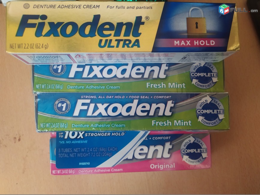 Fixodent ամերիկյան ատամնապրոթեզի սոսինձ
