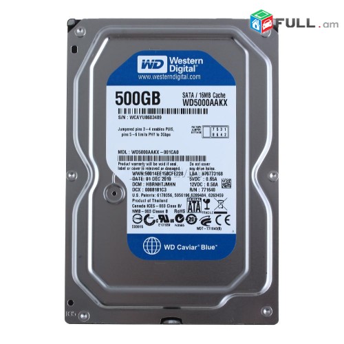 500gb hdd toshiba 100 % vichak idealakan ashxatox