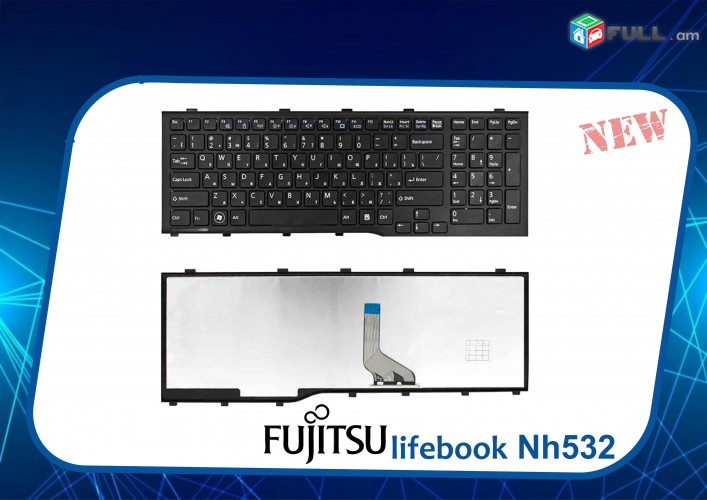  Keyboard Fujitsu Lifebook NH532 AH532  klaviatura notebooki  US / Ru Russian 