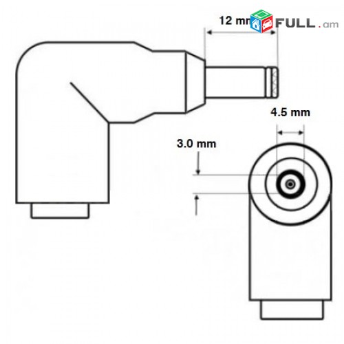 Dell 19.5v 2.31a 45 w օրիգինալ adapter charger notebooki zaryadshnik