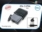 Original DELL 20v 3.25A USB 65W charger Nutbuki blok pitanya Adapter