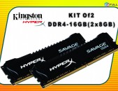 KINGSTON HyperX 16GB (2x8GB) black DDR4 / 2 kit of 8gb Ozu