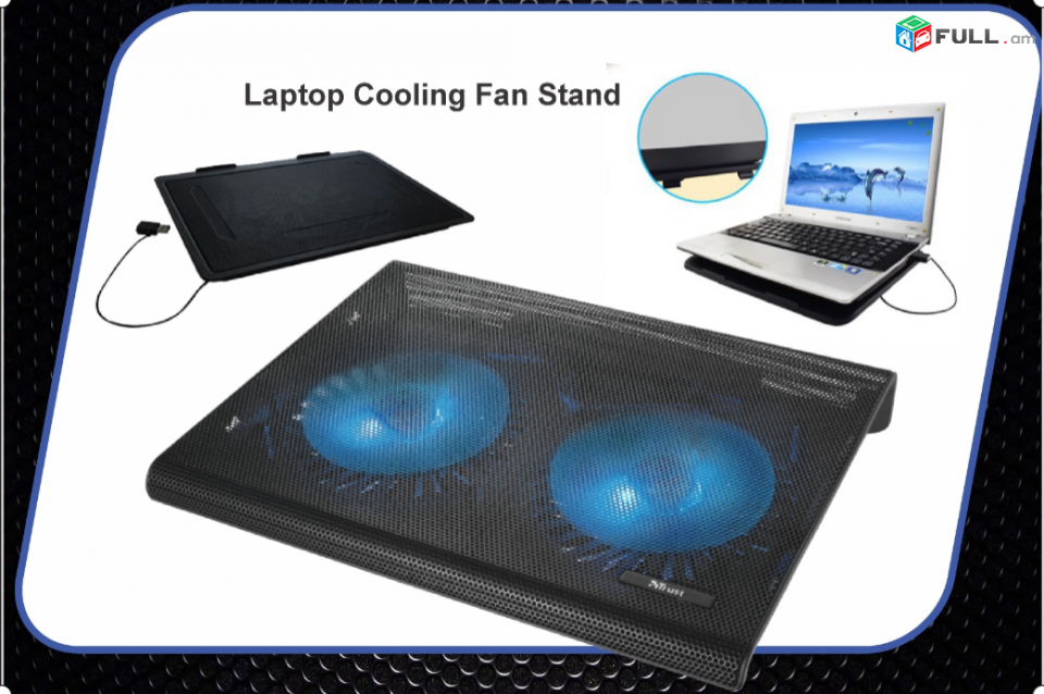 Նոթբուքի հովացման տակդիր Led լույսերով Laptop Cooling Fan Stand 140MM 2 Fan cooling pad