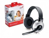 Հարմար գեղեցիկ ականջակալ Genius HS-05A черный/серый շարժական միկրոֆոնով