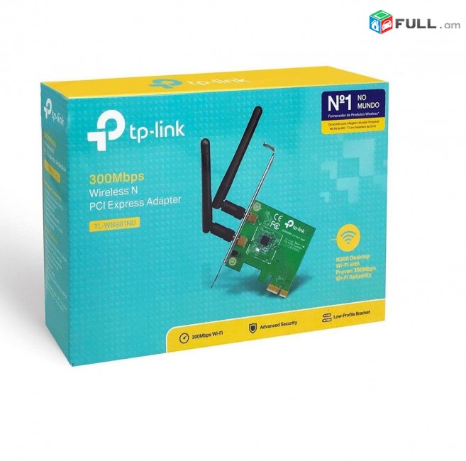 Ցանցային քարտ Wi fi Tp-link TL-WN881ND PCI-EX 1X Адаптер Adapter PCI express