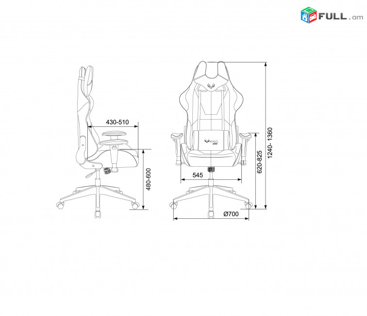 Աթոռ Բյուրոկրատ Zombie VIKING 5 AERO BLUE Кресло игровое Chair խաղային բազկաթոռ