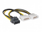 Переходник (Power supply cable) 2 * MOLEX TO 8pin PCI-E cable + անվճար առաքում