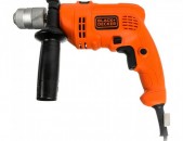 Black + Decker / Дрель ударная HD555-RU, 550 Вт/Դռել հարվածային/drel