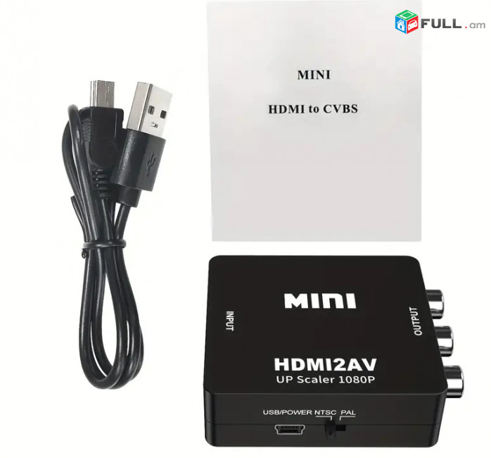 Композитный Видео-Аудио Адаптер HDTV в RCA Поддерживает PAL/NTSC для ТВ-приставки, Roku, Android TV Box, DVD