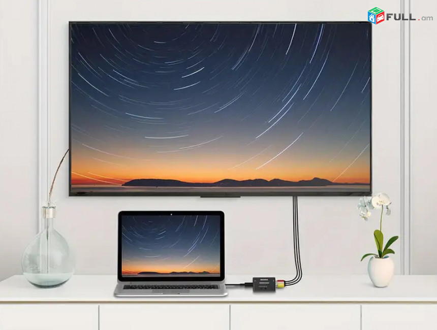Композитный Видео-Аудио Адаптер HDTV в RCA Поддерживает PAL/NTSC для ТВ-приставки, Roku, Android TV Box, DVD