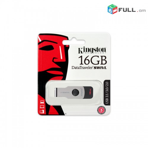 Original Kingston DataTraveler SWIVL 16gb Usb 3.0 (vakuum tupov) + araqum