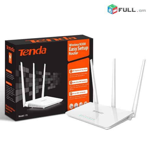 Tenda MODEL F3 Wireless Router 3 antenna + ARAQUM