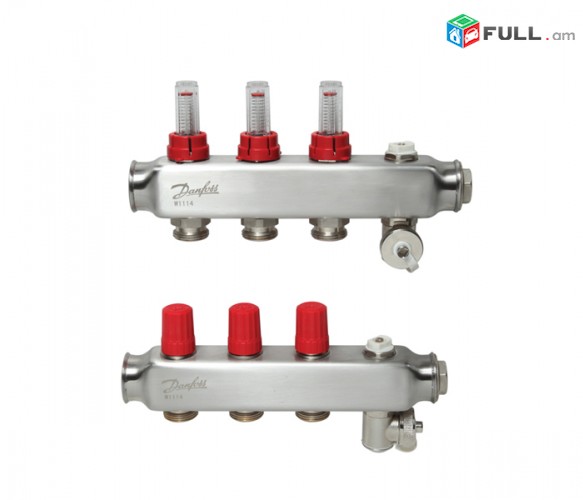 Коллектор из нержавеющей SSM-F стали с расходомерами - Manifold 3+3