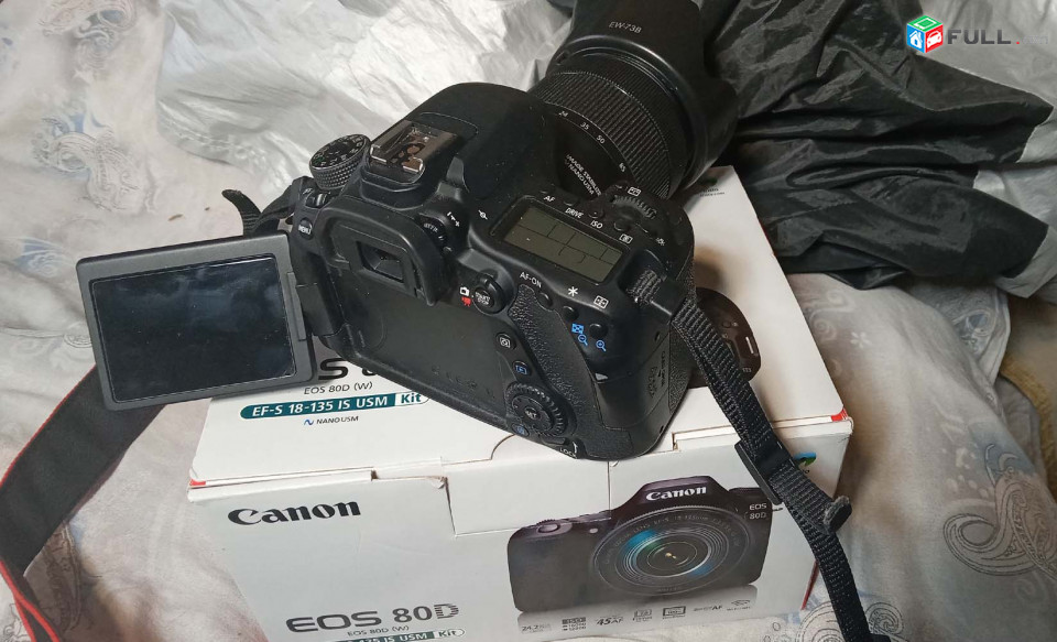 Canon Digital SLR Camera Body [EOS 80D] and EF-S 18-135mm f/3.5-5.6 Image Stabilization USM Lens.