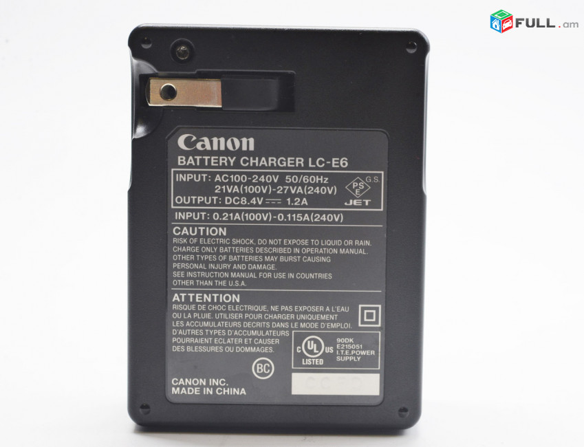 Canon LC-E6 100% Original Battery Charger / 5D 6D 7D 60D 70D 80D 90D / լիցքավորիչ * USA *. 