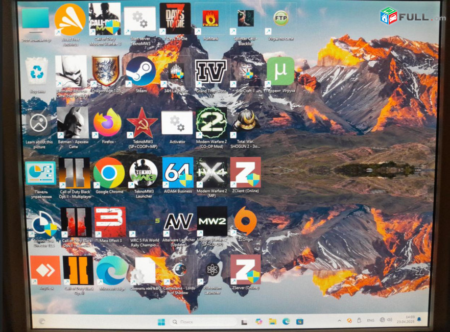CPU Intel Core i3-2120 RAM DDR3 8GB SSD 120GB HDD 320GB Monitor LG Flatron W1943SS + մեծ քանակությամբ խաղեր