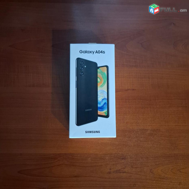 Смартфон Samsung Galaxy A04s 4/64 ГБ, Dual nano SIM, черный իր տուփով և երաշխիքով (Հետը տրվում է լիցքավորիչ և պատյան)։