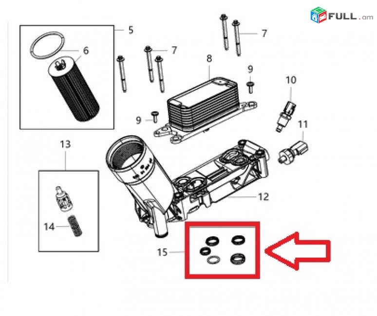Dodge յուղի ֆիլտրի կոռպուսի պռակլատկա, Прокладка корпуса масляного фильтра.6857