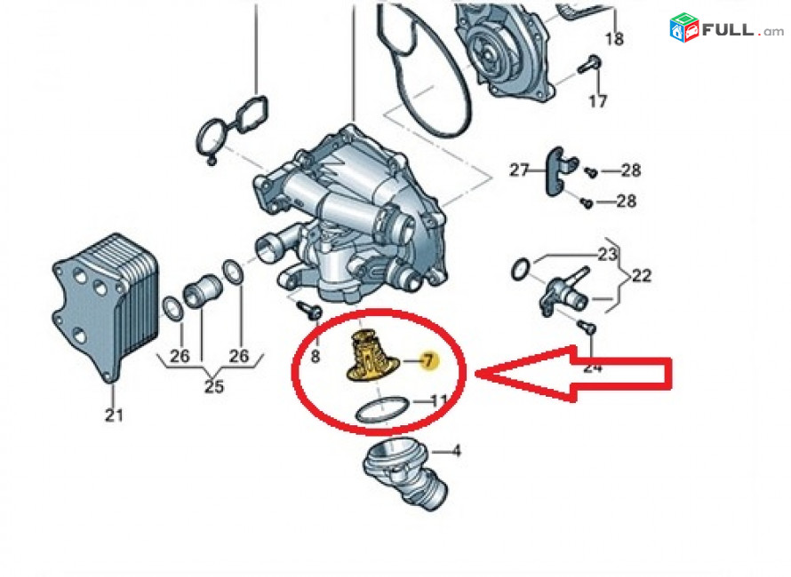 VOLKSWAGEN տերմոստատ, Термостат охлаждения. 4247