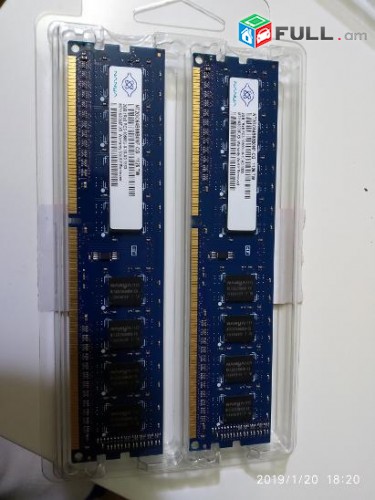 DDR3 2GB 1333MHz NANYA / Ճապոնյա / Ներկրողից,  նոր և 6 ամիս երաշխիք հիշողություն RAM OZU