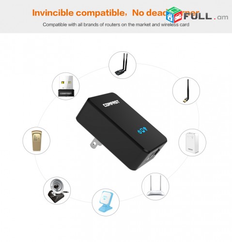 WiFi Հզորացնող սարք Extender ComFast Repeater 300MBs CF-WR300N + Усилитель 20dbi