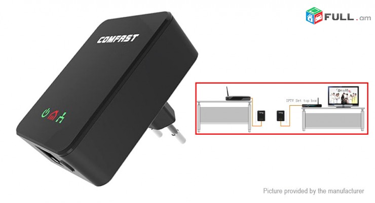 WiFi Հզորացնող սարք Extender ComFast Repeater 300MBs CF-WR300N + Усилитель 20dbi