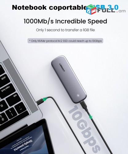 UGREEN M. 2 Enclosure SSD SATA B B + M Key NGFF to USB 3.0 Aluminum Adapter 5Gbps M2 Hard Drive HDD