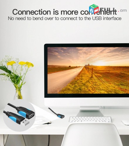 Vention cable USB 2 USB 3 (mama papa) 1m 2m 3m մալուխ for PC printer tv camera kabel