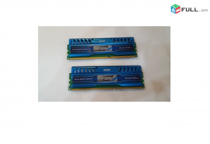 խաղային ռամ Patriot DDR3 8 GB (2 x 4 GB) 1600MHz xaxayin ram զույգով DDR 3 ozu