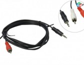 Audio cable 2RCA stereo AUX Cable 1.5m 3.5mm mini jack for camera monitor