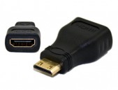 Переходник Ոսկեպատ գլխիկով Mini HDMI (male) to HDMI (female) adapter մինի voskepat glxik