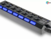 USB HUB հաբ կոմպակտ 7 PORT LED լույսով switch