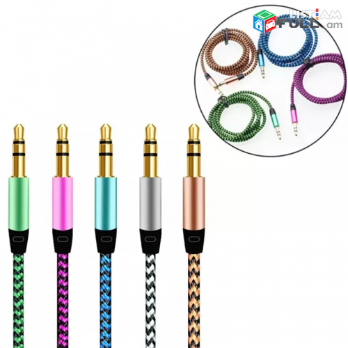 AUX cable for car iphone dinamik նեյլոն kabel մալուխ բարձրորակ avtoi կաբել