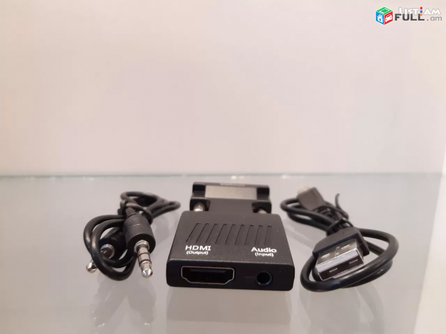 VGA to HDMI converter ադապտերը USB-кабель аудио լար մալուխ