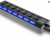 USB HUB հաբ կոմպակտ 7 PORT LED լույսով switch 
