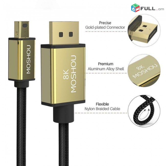 Mini DP to DP 8K 4K 1,4 144Hz 165Hz 32,4 Gbps HDR DisplayPort Display Port Cable Thunderbolt պորտ iMac Mac
