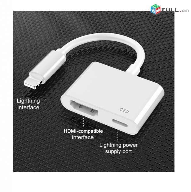 Lightning Digital AV Adapter, HDMI ադապտր Charghe Adapter адаптер переходник, 2 порта, разветвитель