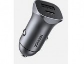 Ugreen Dual USB Car Charger Автомобильное зарядное устройство adapter PD Type C Լիցքավորիչ