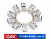 Ugreen RJ45 LAN Connector Կոնեկտոր UTP Cat6 Cat5 Cat5e коннектор вилка 8P8C позолота 24K 3U լանի գլխիկ