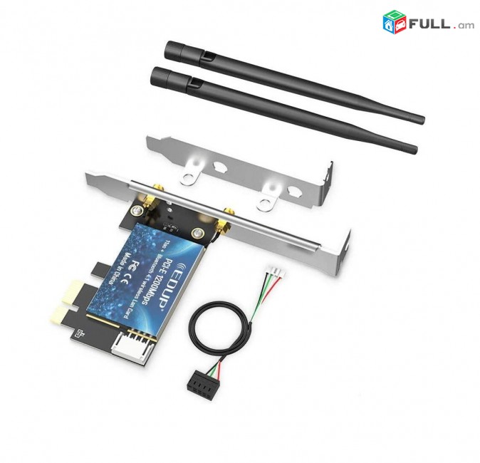 Cетевая карта EDUP EP-9619 PCI-E WiFi AC + Bluetooth 4.0 2.4/5.8Ghz 600Mbps wi-fi սարք modem adapter
