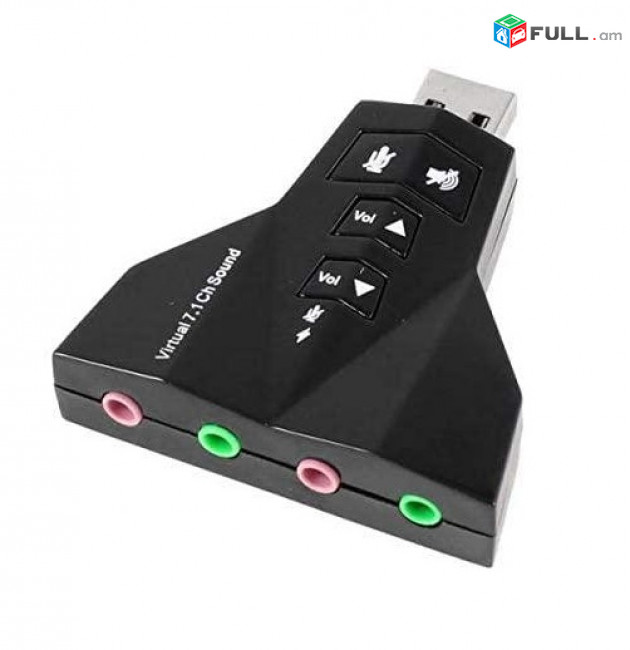 USB to 3D External Sound Card Audio Adapter Virtual 7.1 Channel CH Mic Speaker звуковой адаптер ադապտեր 