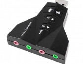 USB to 3D External Sound Card Audio Adapter Virtual 7.1 Channel CH Mic Speaker звуковой адаптер ադապտեր 