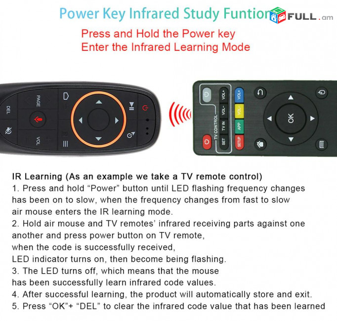 SMART վահանակ գիռասկոպով air remote control mouse + gyroscope Пульт-аэромышь с гироскопом