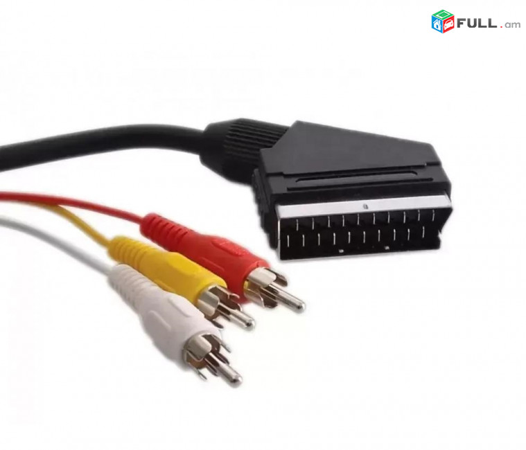 TV-VIDEO scart to 3 RCA cable, Սքարտ մալուխ RGB СКАРТ на Тюльпаны audio video