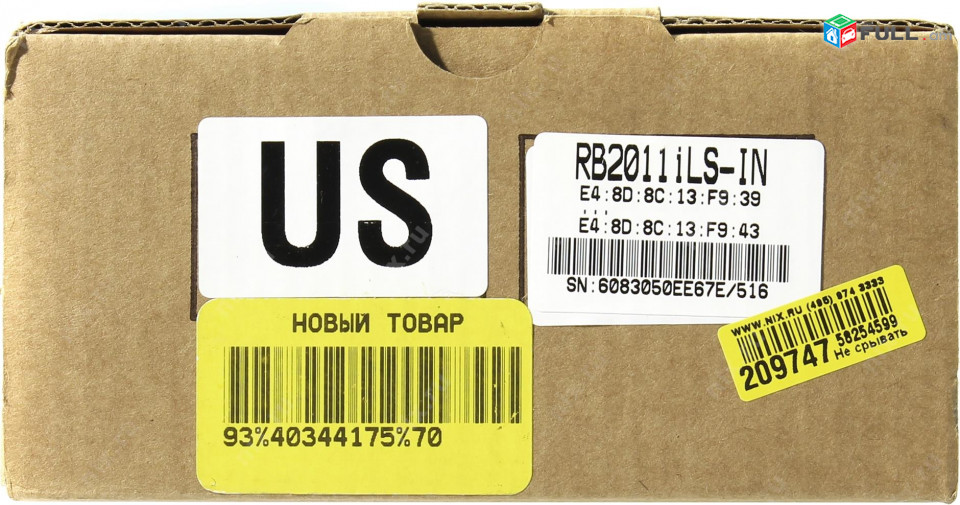 RB2011iLS-IN Mikrotik 5xEthernet, 5xGigabit Ethernet, SFP cage, PoE out on port 10, 600MHz CPU, 64MB RAM, RouterOS L4  witout WIFI 