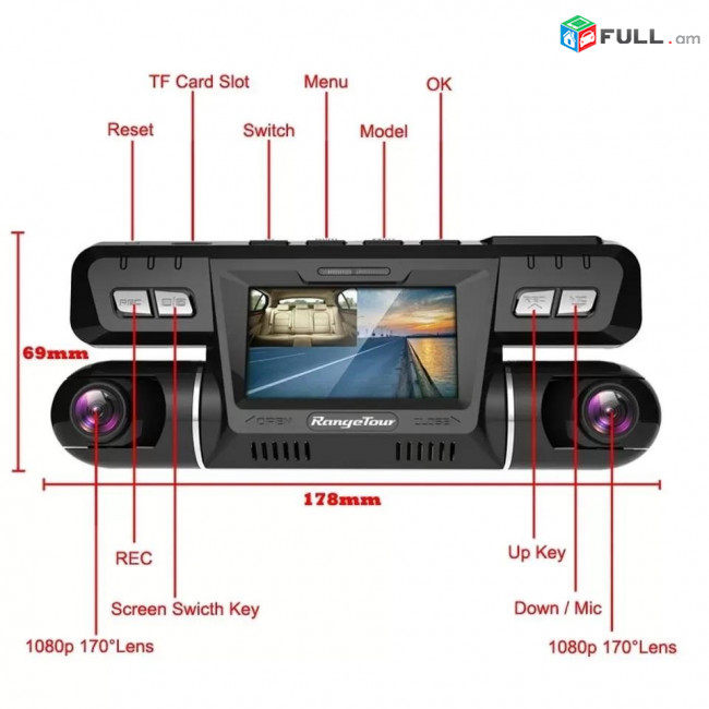 Range Tour B80 4K 2160P Wi-Fi GPS ADAS տեսախցիկ Автомобильный видеорегистратор taxi Professional 4K DVR CAR