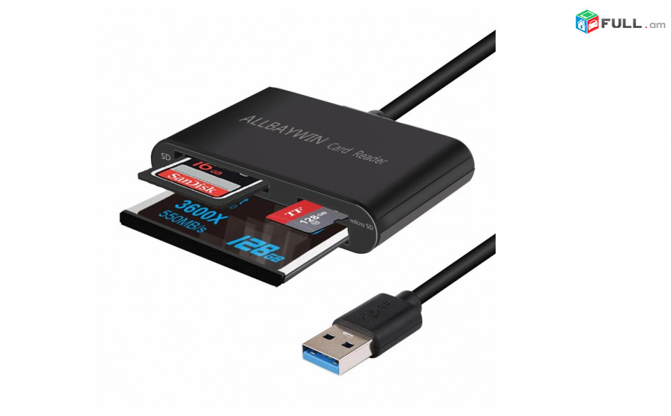 Card Reader 3in1 S USB 3.1 Card Reader քարտ CF / SD / TF Micro SD / Micro Card ադապտեր