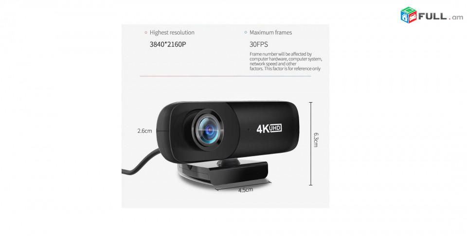 TISHRIC C160 Web camera 4K UHD Վեբ տեսախցիկ 3840x2160 800W p Веб камера 