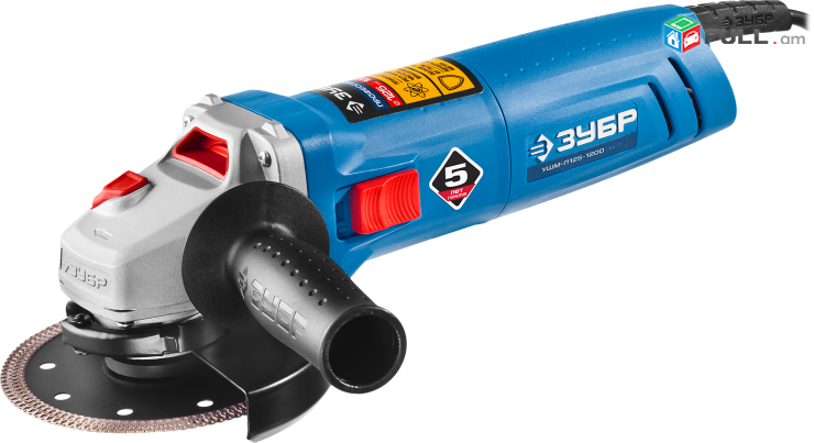Անկյունային հղկող մեքենա 125/1200վտ ZUBR USHM-P125-1200EPST/Balgarka