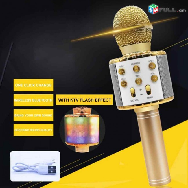 Անլար միկրոֆոն-բարձրախոս WS-858L, ws 858 microphone karaoke, կառաոկե, mikrafon, microphone, միկրաֆոն, միկռօֆօն, միկրաֆոն, ws858l, , 